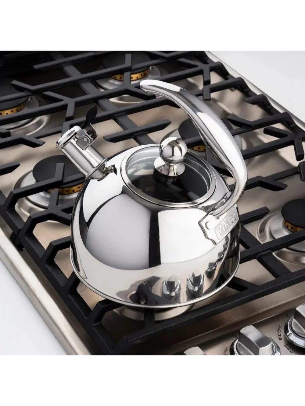 Viking 2.6 Qt 3-Ply Stainless Steel Kitchen Tea Kettles Mirror Finish Induction